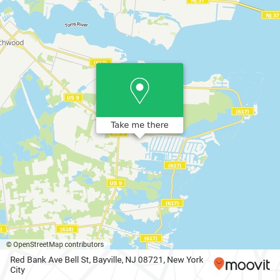 Mapa de Red Bank Ave Bell St, Bayville, NJ 08721