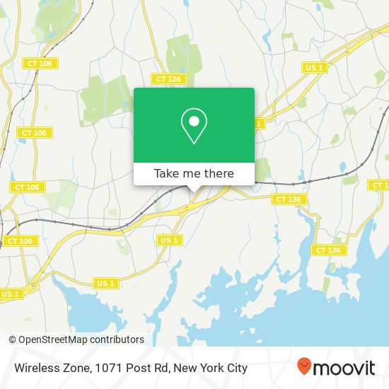 Wireless Zone, 1071 Post Rd map