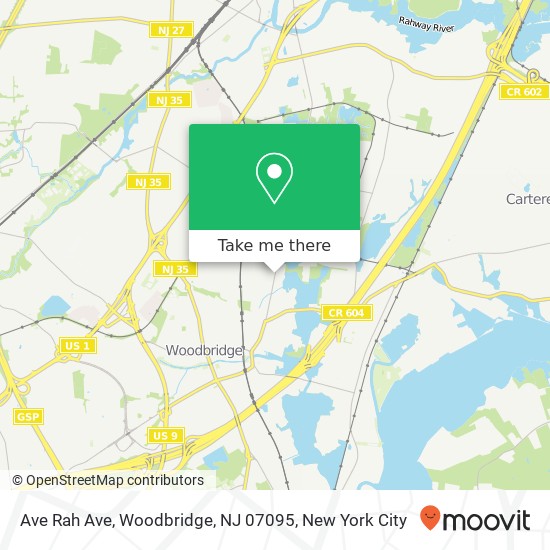 Mapa de Ave Rah Ave, Woodbridge, NJ 07095