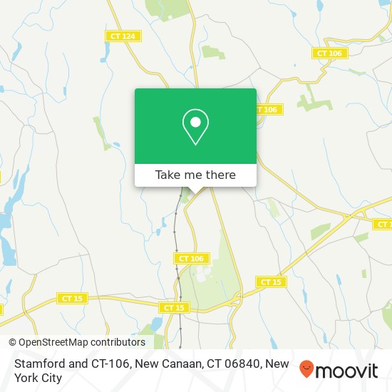 Stamford and CT-106, New Canaan, CT 06840 map