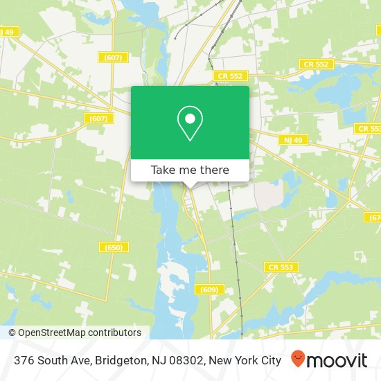 Mapa de 376 South Ave, Bridgeton, NJ 08302