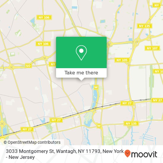 Mapa de 3033 Montgomery St, Wantagh, NY 11793