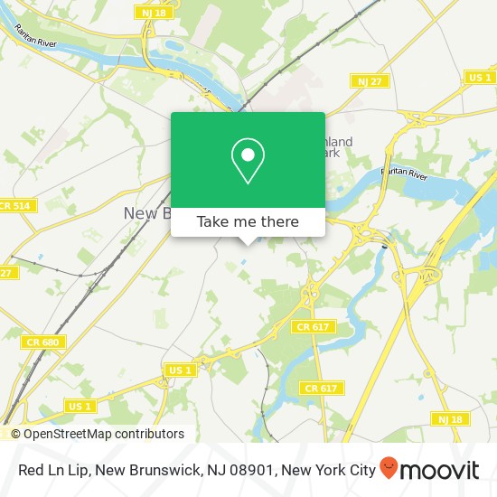 Mapa de Red Ln Lip, New Brunswick, NJ 08901