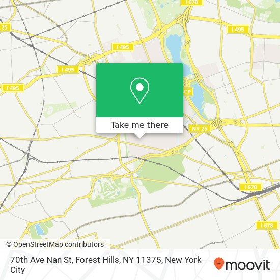 Mapa de 70th Ave Nan St, Forest Hills, NY 11375