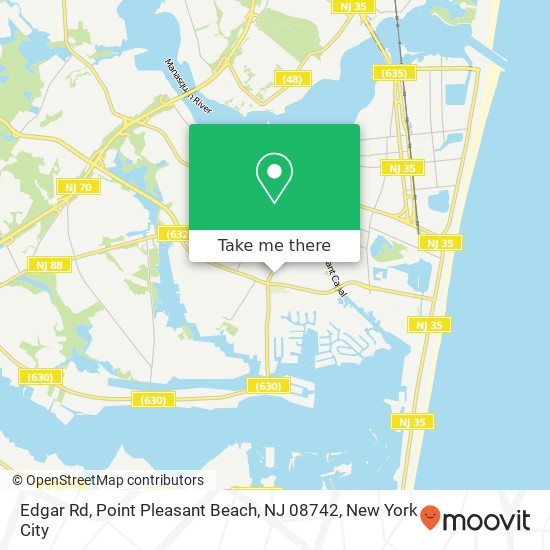 Mapa de Edgar Rd, Point Pleasant Beach, NJ 08742