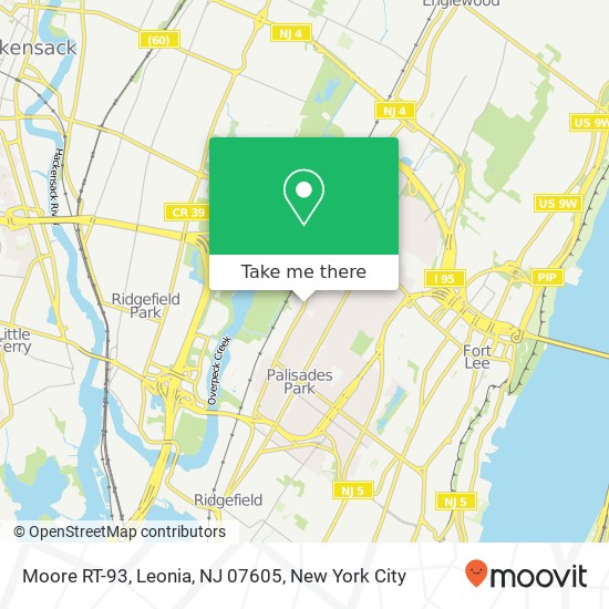 Mapa de Moore RT-93, Leonia, NJ 07605