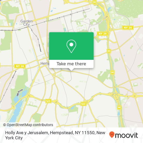 Mapa de Holly Ave y Jerusalem, Hempstead, NY 11550