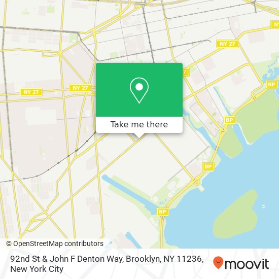 Mapa de 92nd St & John F Denton Way, Brooklyn, NY 11236