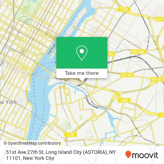 Mapa de 51st Ave 27th St, Long Island City (ASTORIA), NY 11101