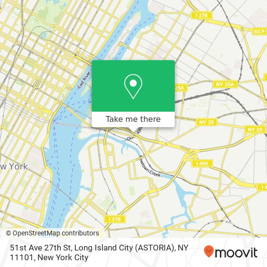 51st Ave 27th St, Long Island City (ASTORIA), NY 11101 map