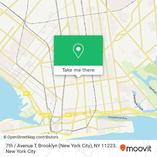 Mapa de 7th / Avenue T, Brooklyn (New York City), NY 11223