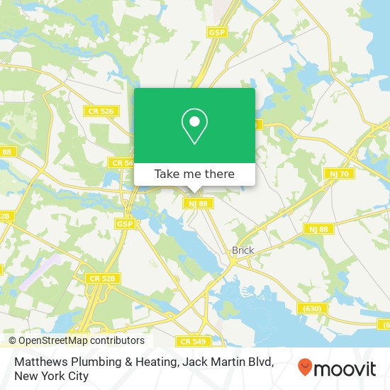 Mapa de Matthews Plumbing & Heating, Jack Martin Blvd