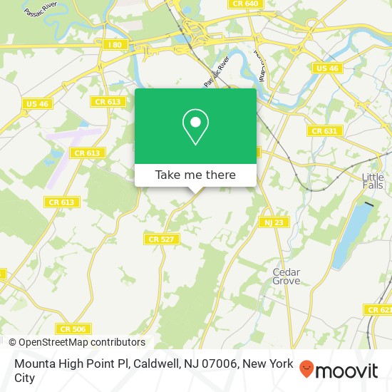 Mounta High Point Pl, Caldwell, NJ 07006 map