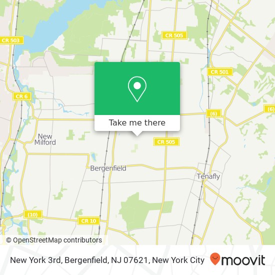 Mapa de New York 3rd, Bergenfield, NJ 07621