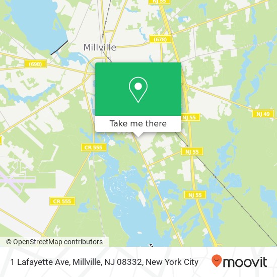 Mapa de 1 Lafayette Ave, Millville, NJ 08332