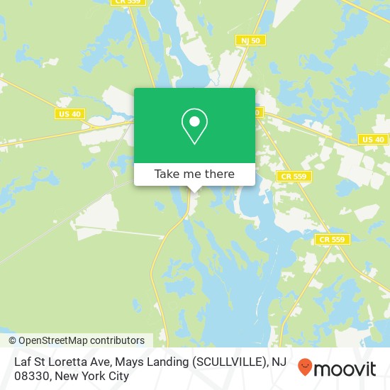 Mapa de Laf St Loretta Ave, Mays Landing (SCULLVILLE), NJ 08330