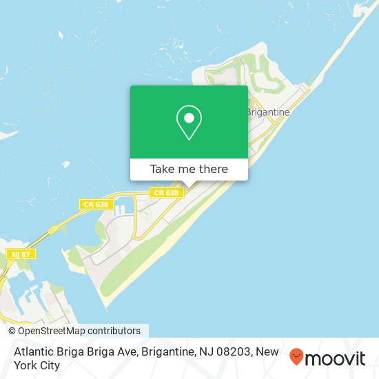 Mapa de Atlantic Briga Briga Ave, Brigantine, NJ 08203