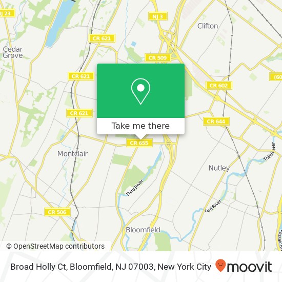 Broad Holly Ct, Bloomfield, NJ 07003 map