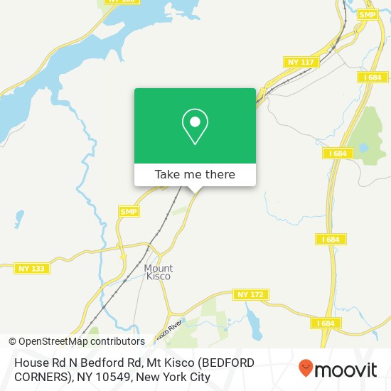 House Rd N Bedford Rd, Mt Kisco (BEDFORD CORNERS), NY 10549 map