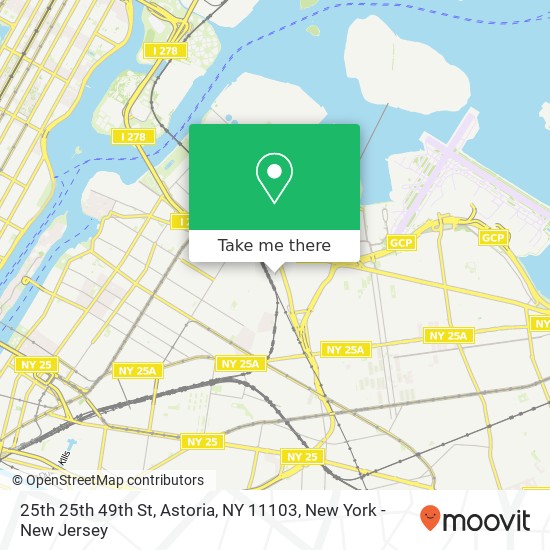 Mapa de 25th 25th 49th St, Astoria, NY 11103