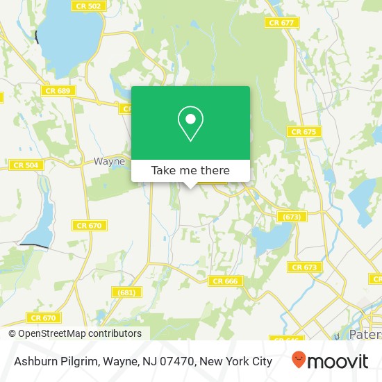 Mapa de Ashburn Pilgrim, Wayne, NJ 07470