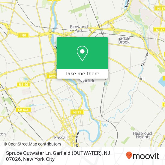 Spruce Outwater Ln, Garfield (OUTWATER), NJ 07026 map