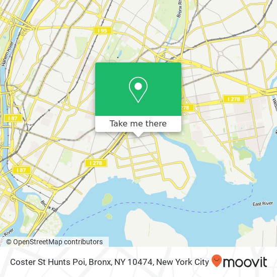 Mapa de Coster St Hunts Poi, Bronx, NY 10474