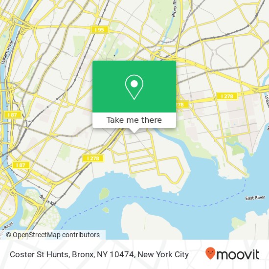 Mapa de Coster St Hunts, Bronx, NY 10474