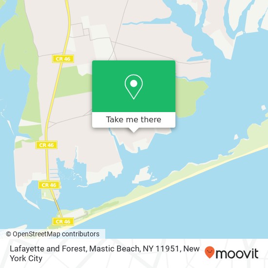 Lafayette and Forest, Mastic Beach, NY 11951 map