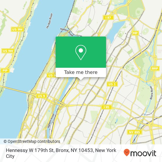 Hennessy W 179th St, Bronx, NY 10453 map