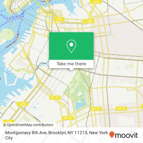 Mapa de Montgomery 8th Ave, Brooklyn, NY 11215