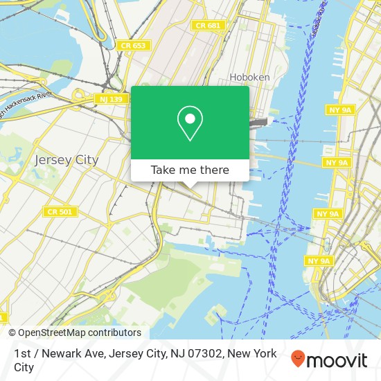 1st / Newark Ave, Jersey City, NJ 07302 map