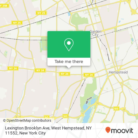 Mapa de Lexington Brooklyn Ave, West Hempstead, NY 11552