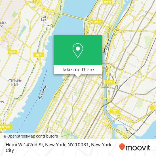 Mapa de Hami W 142nd St, New York, NY 10031