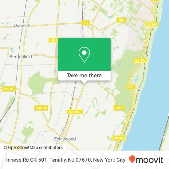 Mapa de Inness Rd CR-501, Tenafly, NJ 07670