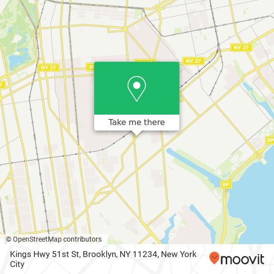 Kings Hwy 51st St, Brooklyn, NY 11234 map