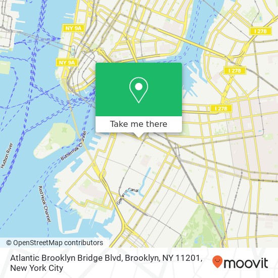 Mapa de Atlantic Brooklyn Bridge Blvd, Brooklyn, NY 11201