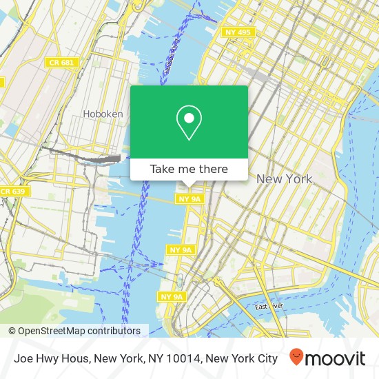 Mapa de Joe Hwy Hous, New York, NY 10014