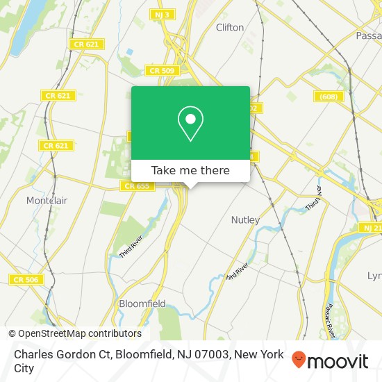 Mapa de Charles Gordon Ct, Bloomfield, NJ 07003
