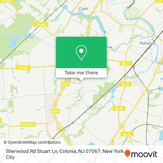 Mapa de Sherwood Rd Stuart Ln, Colonia, NJ 07067