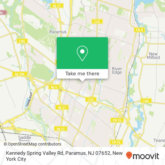 Mapa de Kennedy Spring Valley Rd, Paramus, NJ 07652