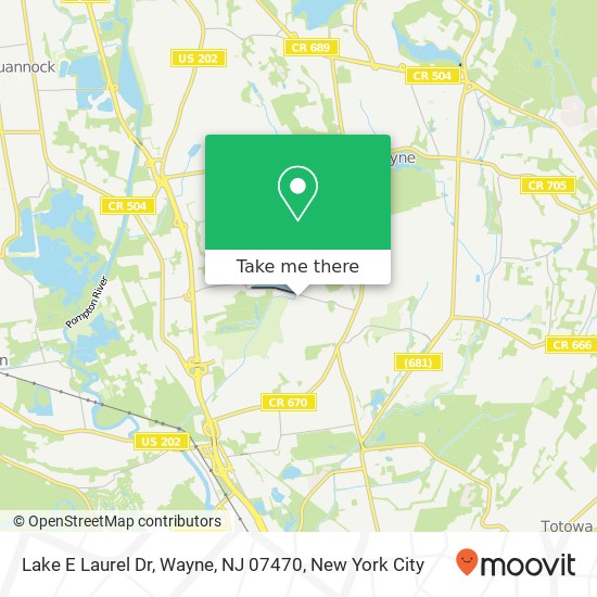 Mapa de Lake E Laurel Dr, Wayne, NJ 07470