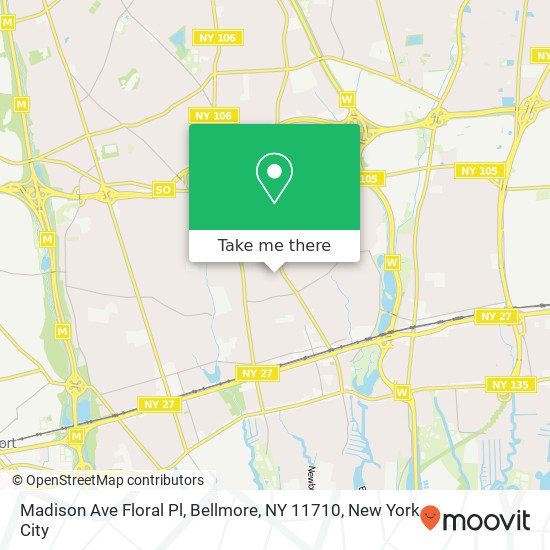 Madison Ave Floral Pl, Bellmore, NY 11710 map