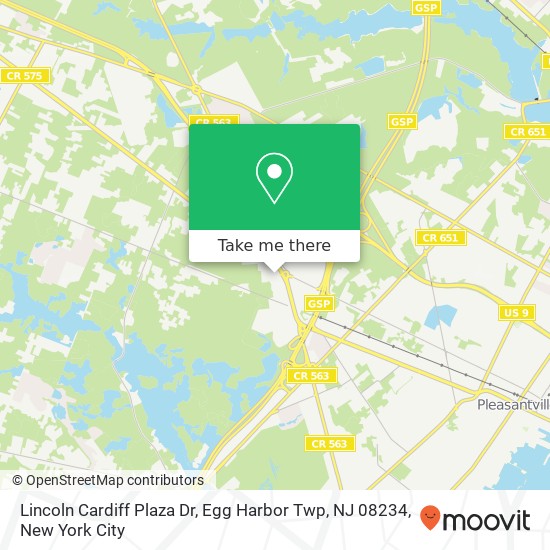 Lincoln Cardiff Plaza Dr, Egg Harbor Twp, NJ 08234 map
