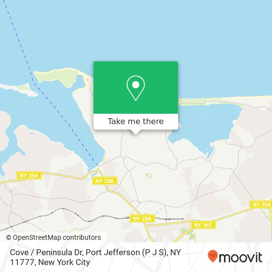 Cove / Peninsula Dr, Port Jefferson (P J S), NY 11777 map