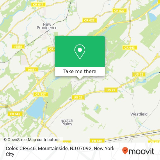 Mapa de Coles CR-646, Mountainside, NJ 07092