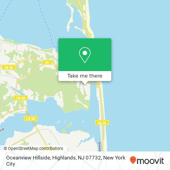Mapa de Oceanview Hillside, Highlands, NJ 07732