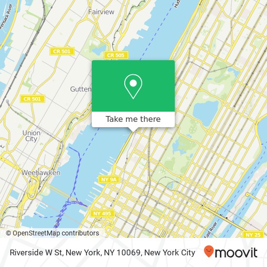Mapa de Riverside W St, New York, NY 10069