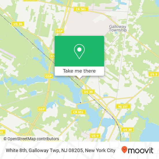 Mapa de White 8th, Galloway Twp, NJ 08205