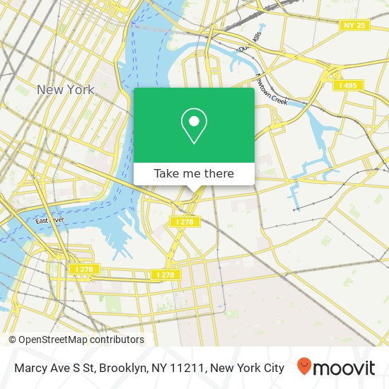 Mapa de Marcy Ave S St, Brooklyn, NY 11211